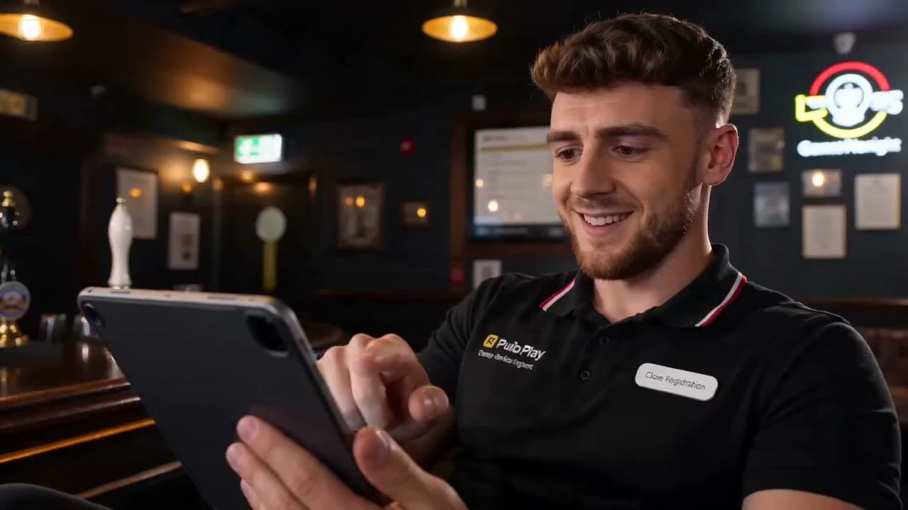 PubPlay host tablet, player phone and live pub TV display